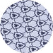 Square Patterned Lavender Blue Rug, pat1079blu