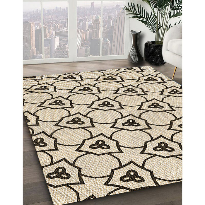 Machine Washable Transitional Wheat Beige Rug in a Family Room, wshpat1079brn