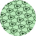 Square Patterned Mint Green Rug, pat1079grn