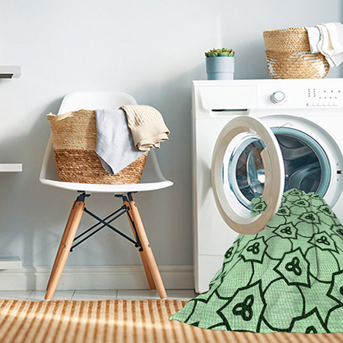 Machine Washable Transitional Mint Green Rug in a Washing Machine, wshpat1079grn