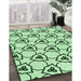 Patterned Mint Green Rug in Family Room, pat1079grn