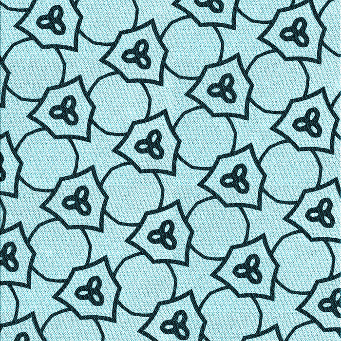 Patterned Deep-Sea Green Rug, pat1079lblu