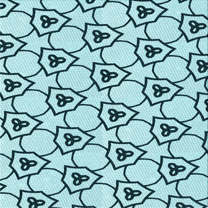 Round Patterned Deep-Sea Green Rug, pat1079lblu