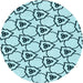 Square Patterned Deep-Sea Green Rug, pat1079lblu