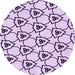 Square Patterned Purple Flower Purple Rug, pat1079pur