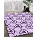 Machine Washable Transitional Purple Flower Purple Rug in a Family Room, wshpat1079pur