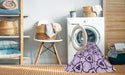 Machine Washable Transitional Purple Flower Purple Rug in a Washing Machine, wshpat1079pur