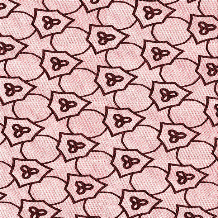 Round Patterned Light Rose Pink Rug, pat1079rd