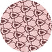 Square Patterned Light Rose Pink Rug, pat1079rd