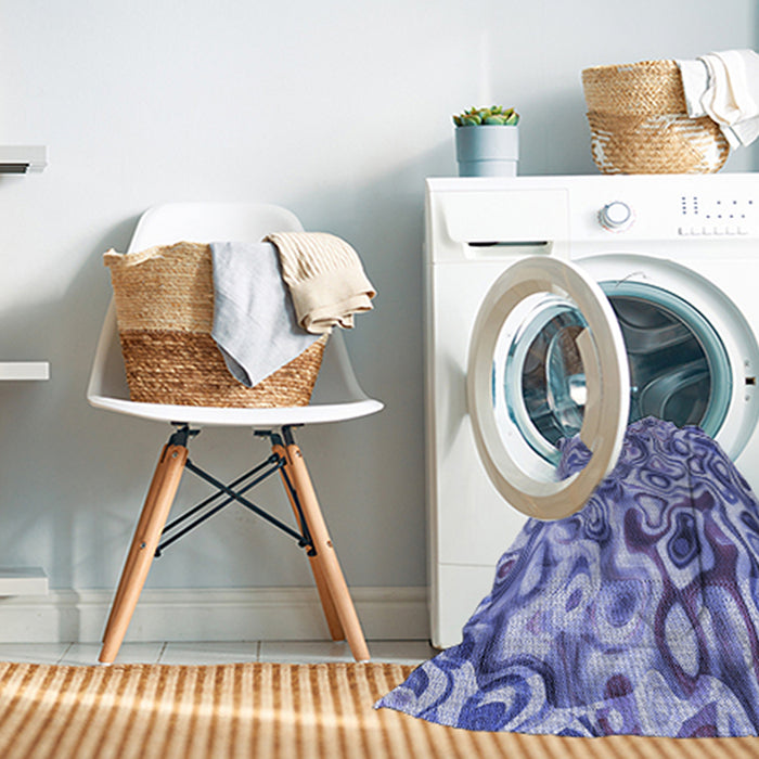 Machine Washable Transitional Slate Blue Rug in a Washing Machine, wshpat108blu