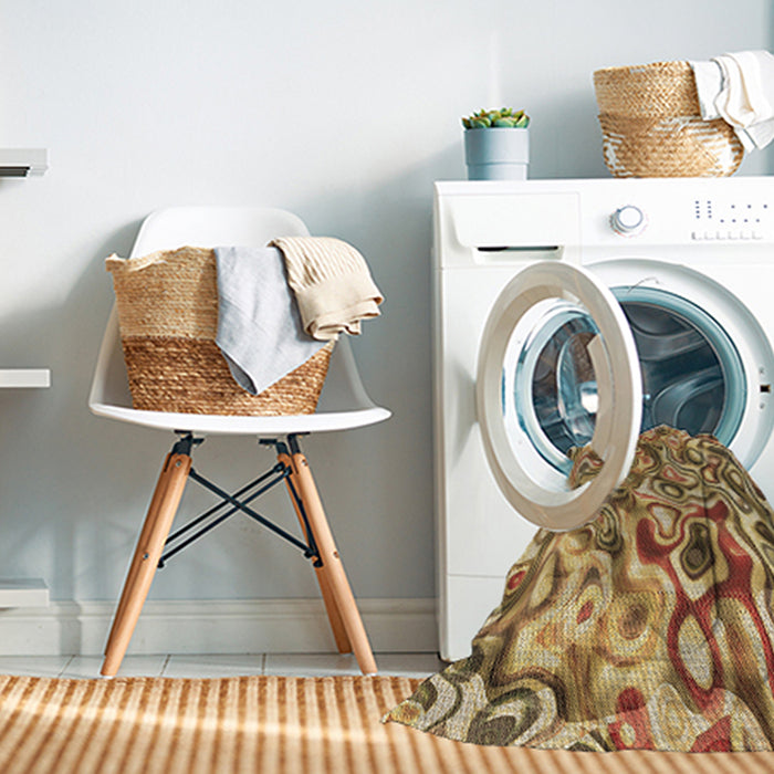 Machine Washable Transitional Yellow Orange Rug in a Washing Machine, wshpat108brn