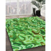 Machine Washable Transitional Emerald Green Rug in a Family Room, wshpat108grn