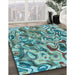 Machine Washable Transitional Greenish Blue Green Rug in a Family Room, wshpat108lblu