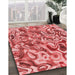 Machine Washable Transitional Light Coral Pink Rug in a Family Room, wshpat108rd