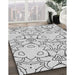 Machine Washable Transitional Platinum Gray Rug in a Family Room, wshpat1080gry