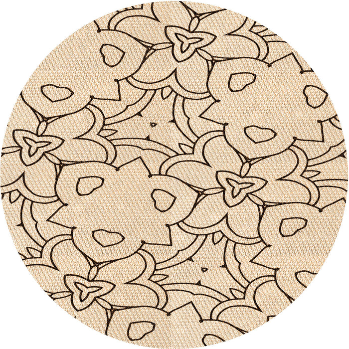 Square Patterned Bronze Brown Rug, pat1080org