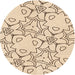 Square Patterned Bronze Brown Rug, pat1080org