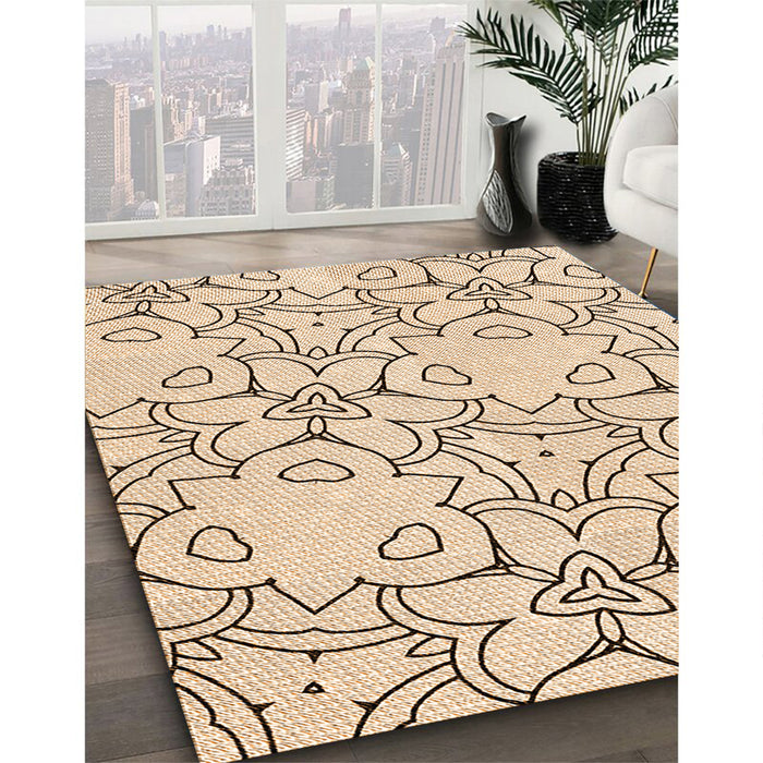 Machine Washable Transitional Bronze Brown Rug in a Family Room, wshpat1080org