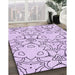 Machine Washable Transitional Lilac Purple Rug in a Family Room, wshpat1080pur