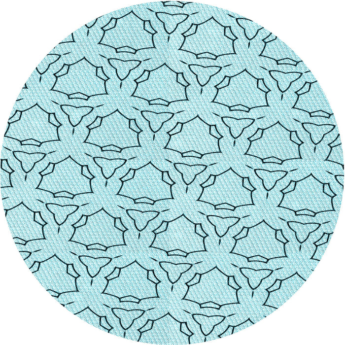 Square Patterned Electric Blue Rug, pat1081lblu