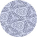 Square Patterned Lavender Blue Rug, pat1082blu