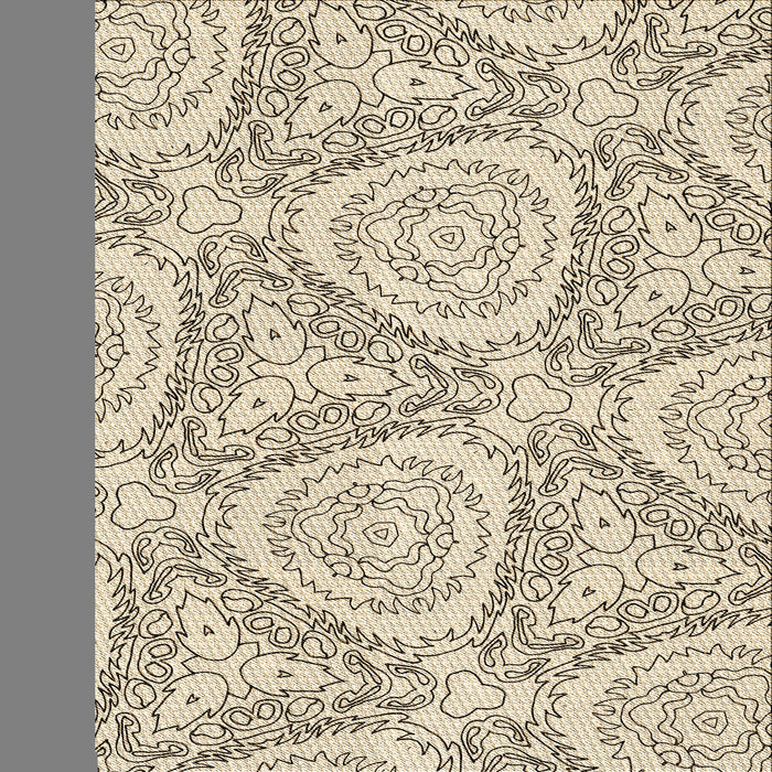 Round Patterned Dark Almond Brown Rug, pat1082brn