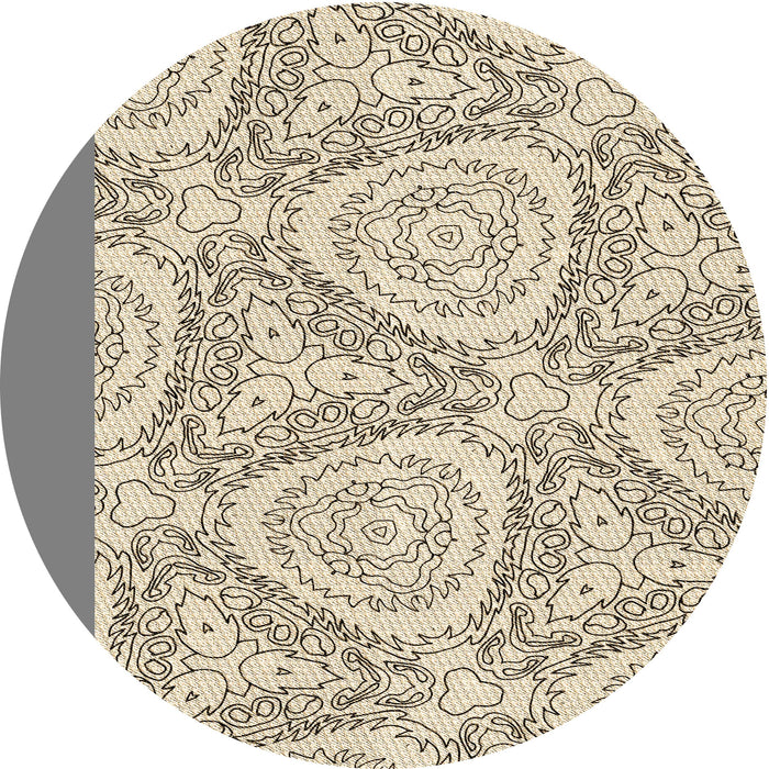 Square Patterned Dark Almond Brown Rug, pat1082brn
