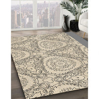 Patterned Dark Almond Brown Rug, pat1082brn