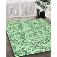 Patterned Mint Green Rug, pat1082grn