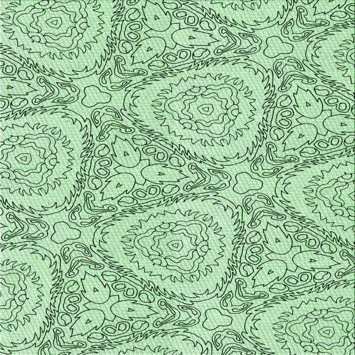 Round Machine Washable Transitional Mint Green Rug, wshpat1082grn
