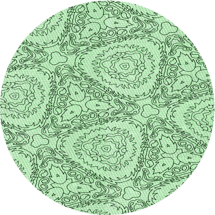 Square Patterned Mint Green Rug, pat1082grn