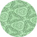 Square Patterned Mint Green Rug, pat1082grn