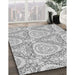 Patterned Gray Rug in Family Room, pat1082gry