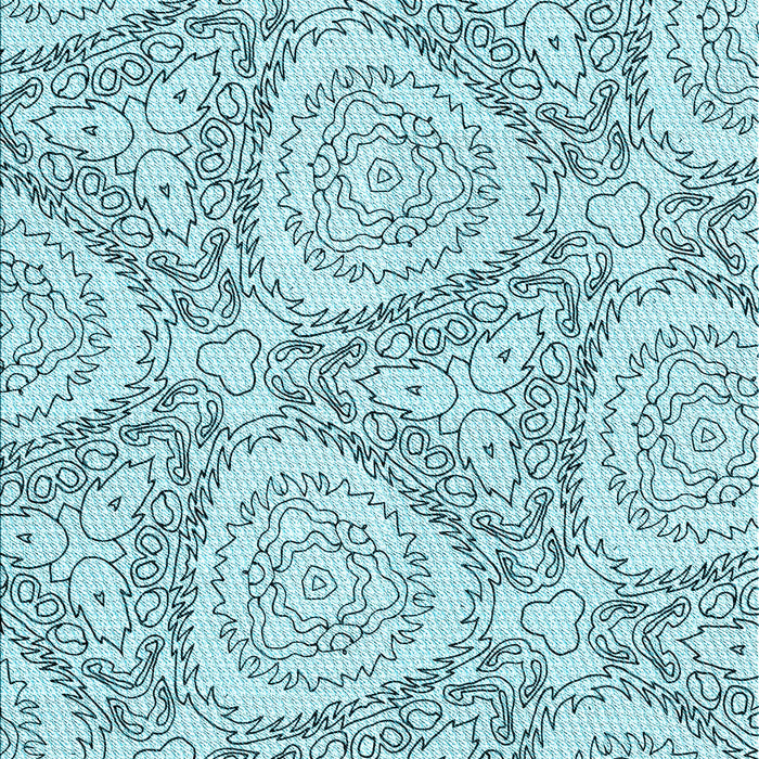 Patterned Deep-Sea Green Rug, pat1082lblu