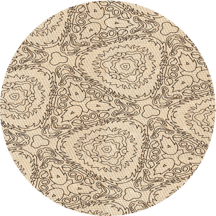 Square Patterned Copper Brown Rug, pat1082org