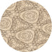 Square Patterned Copper Brown Rug, pat1082org