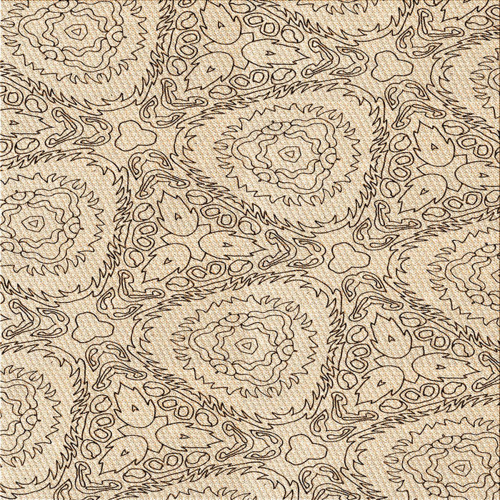Round Patterned Copper Brown Rug, pat1082org