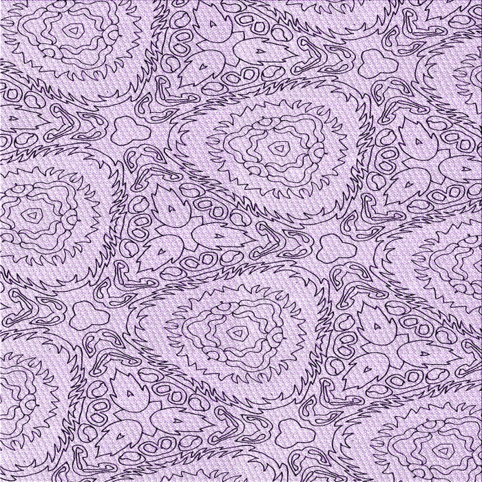 Round Patterned Purple Flower Purple Rug, pat1082pur