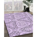 Patterned Purple Flower Purple Rug in Family Room, pat1082pur