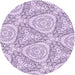 Square Patterned Purple Flower Purple Rug, pat1082pur