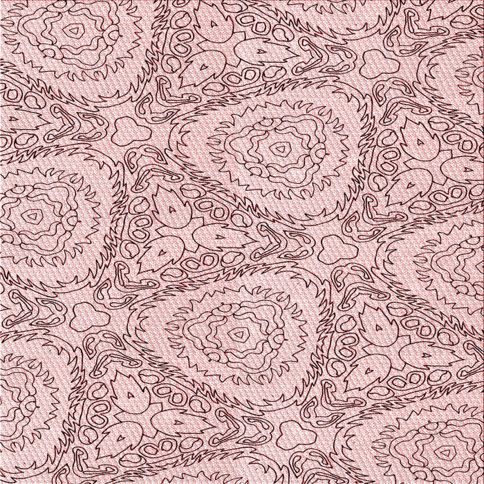 Round Machine Washable Transitional Pink Rug, wshpat1082rd