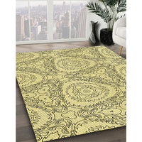Patterned Sun Yellow Rug, pat1082yw