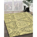 Patterned Sun Yellow Rug in Family Room, pat1082yw