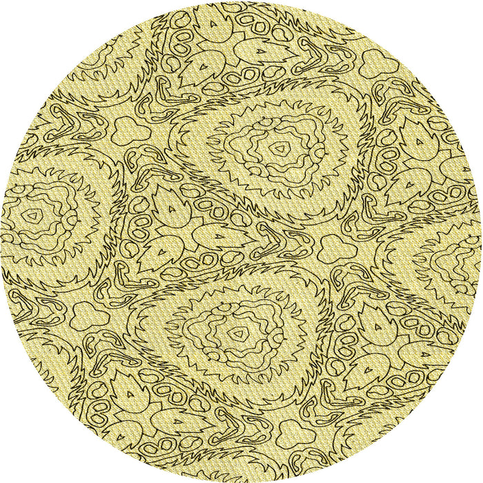 Square Patterned Sun Yellow Rug, pat1082yw