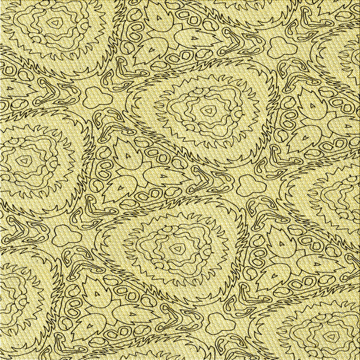 Round Patterned Sun Yellow Rug, pat1082yw