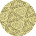 Square Machine Washable Transitional Sun Yellow Rug in a Living Room, wshpat1082yw