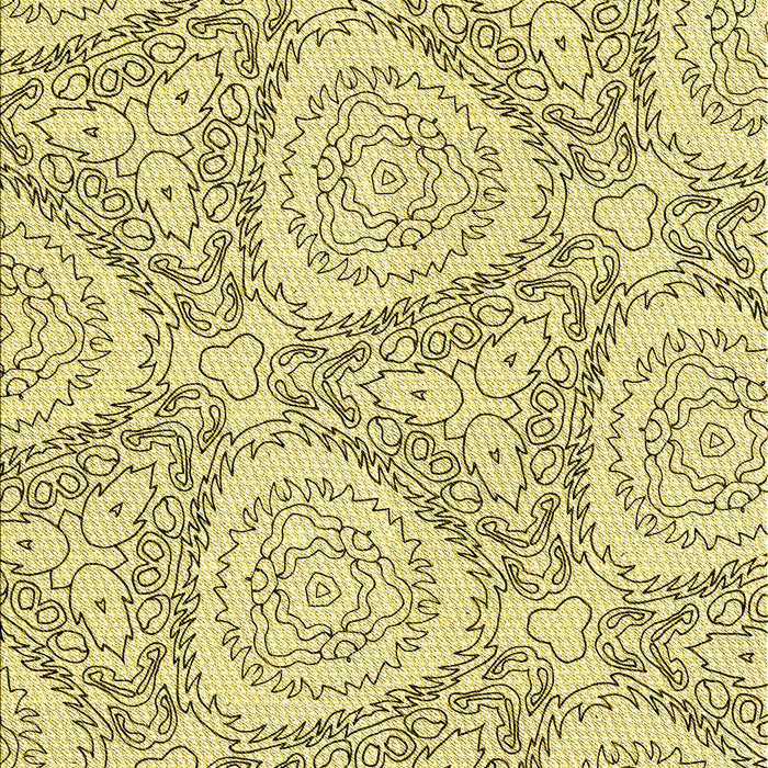 Patterned Sun Yellow Rug, pat1082yw