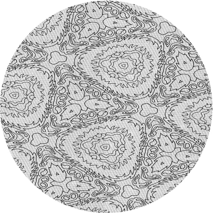 Sideview of Patterned Off-White Novelty Rug, pat1082