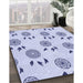 Patterned Lavender Blue Rug in Family Room, pat1083blu