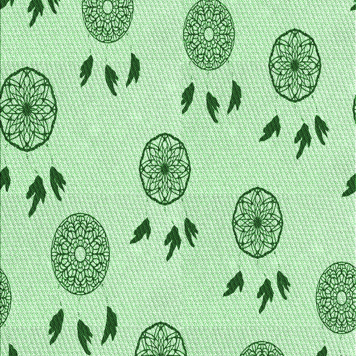 Machine Washable Transitional Mint Green Rug, wshpat1083grn